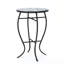 Table d'appoint d'extérieur ronde avec plateau de style mosaïque et pieds courbés en fer
