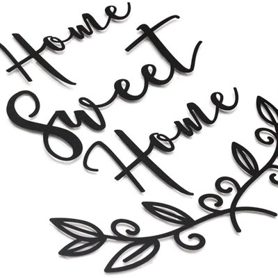 Home Sweet Home Metal Wall Art - Home Living Room Entryway Decor