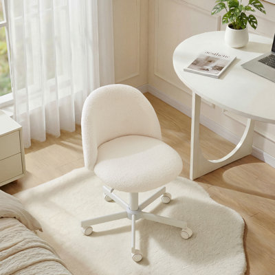Petit fauteuil de bureau ergonomique en molleton Modern Teddy
