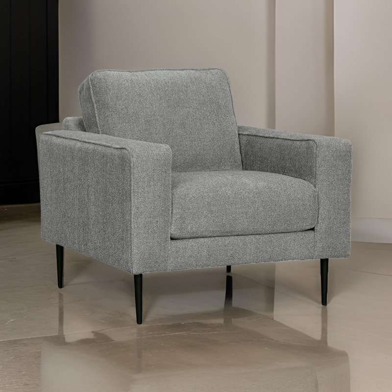 Daquesha Upholstered Armchair, Gray Polyester