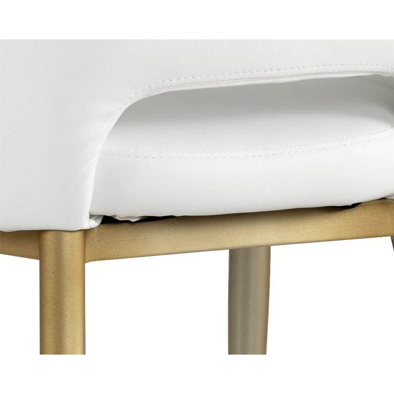 Urban Unity Barrel Chair, Onyx Faux Leather, Antique Brass