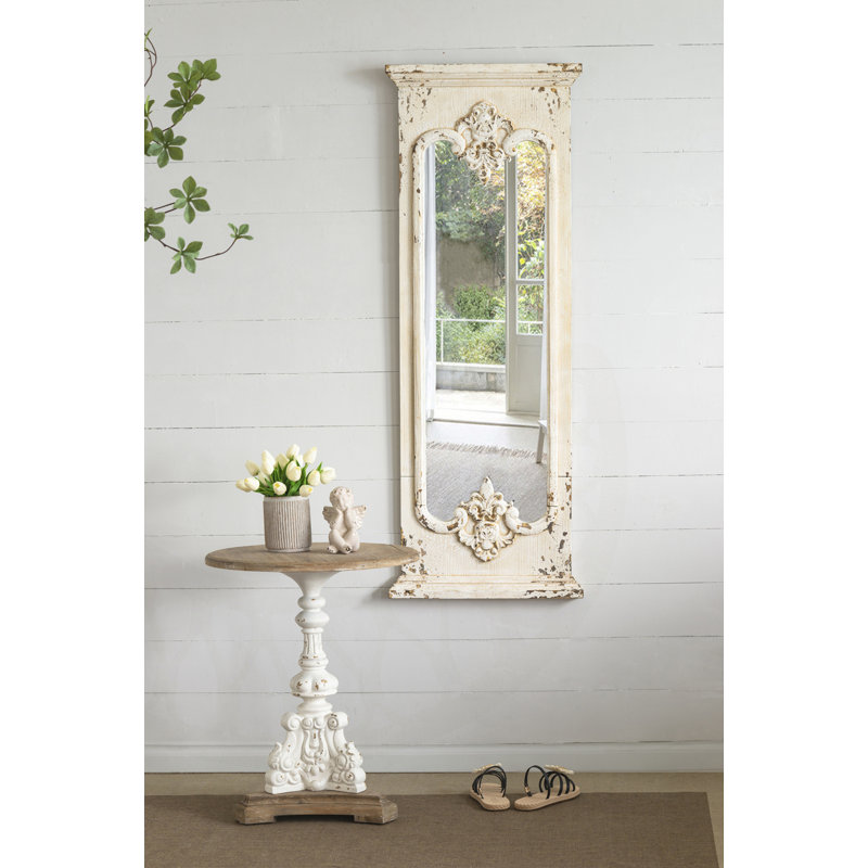 Table basse ronde antique blanche