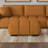 Rectangular Upholstered Tufted Ottoman With Block Legs In Orange