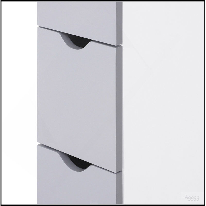 Armoire de rangement de salle de bain haute HOMcom de 54 po, tour à linge autoportante avec tablette à 2 niveaux et tiroirs, organisateur de plancher étroit, blanc