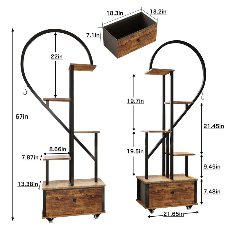 Support pour plante à 6 niveaux Anice Free Form