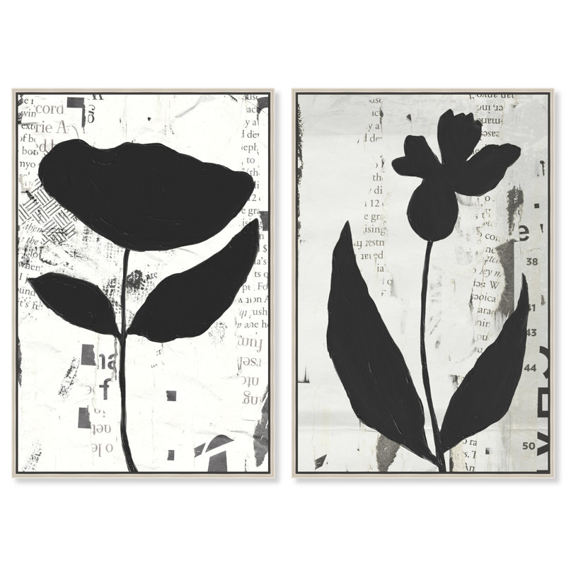 Single Flowers Set Set by Oliver Gal, 62"H x 42"W, Silver Floater Frame