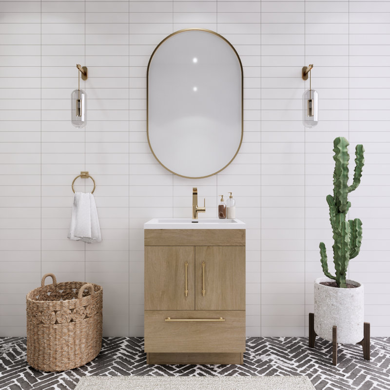 Spring 24" Single Bathroom Vanity, White Oak