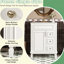 Meuble-lavabo 24 po avec lavabo en céramique, petite armoire de salle de bain moderne, 2 tiroirs et tablette réglable