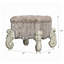 Tabouret de coiffeuse brun et cerisier avec garniture cloutée-105707260-105707258