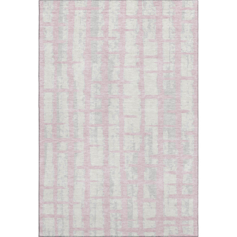 Premium Machine Washable Prisco Pink Rug