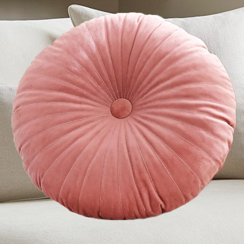 Coussin décoratif en velours 18 po Pumpkin Seat, 1, Rose