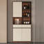 Armoire à vin de coin 39,37 ", buffet minimaliste moderne avec portes en verre pour le salon