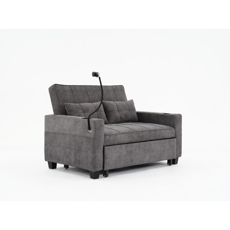 Futon-lit gris foncé pour un espace de vie compact