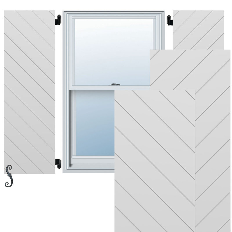 Volets de style moderne EnduraCore, L 12 po, Blanc, H 69 po