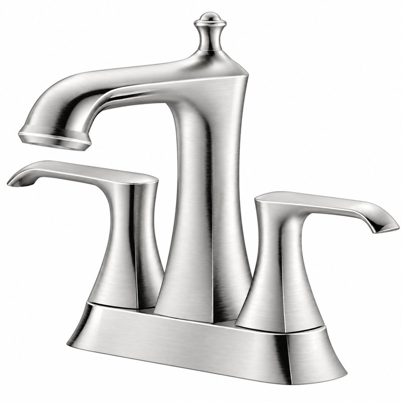 Robinet de salle de bain contemporain Dakota Skye à entraxe central., Or rose