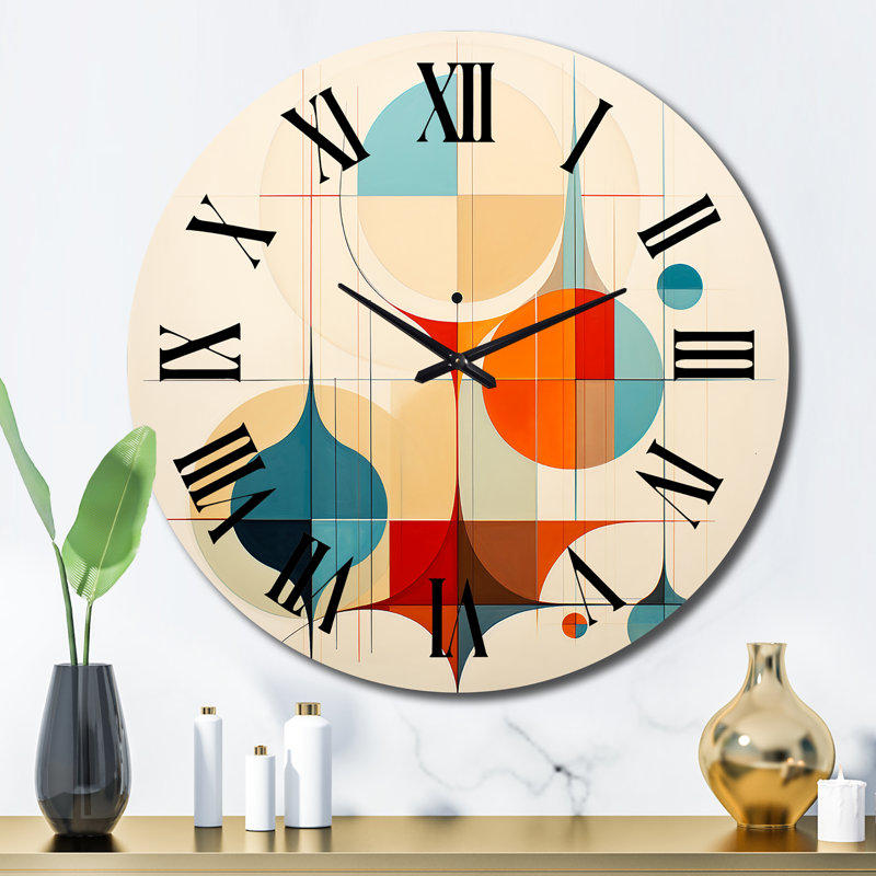 Horloge murale Mid-Century Minimal, Grand
