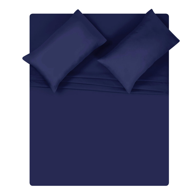 Ensemble de literie pour grand lit double en microfibre brossée, drap pour grand lit 4 pièces - ultra doux, facile à installer, infroissable, à séchage rapide et facile d'entretien