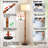 Bamboo-Inspired 62" Floor Lamp With Ivory Linen Shade And Rotary Switch, Includes LED Bulb