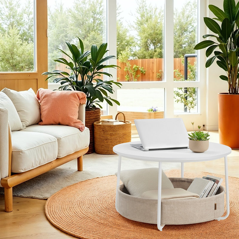Romily Coffee Table with Storage, Highgloss sand grey