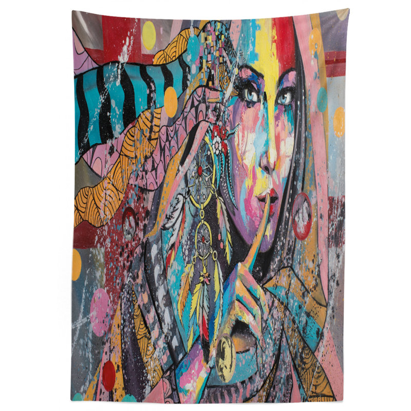 Modern Art Tablecloth, 70" L x 52" W
