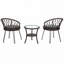 Ensemble de loisirs d'extérieur, 2 chaises simples en rotin avec table ronde en verre-2069770688-2069770689