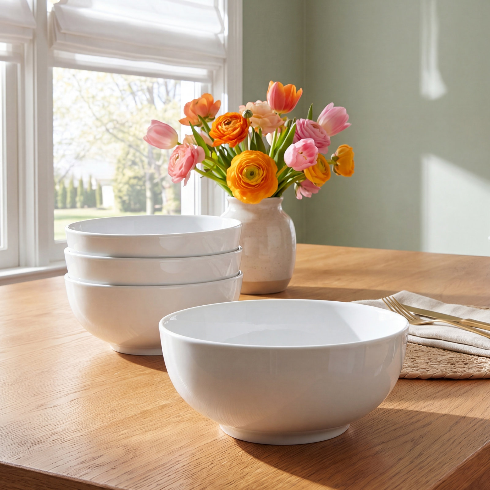 Everyday White Porcelain Cereal Bowl