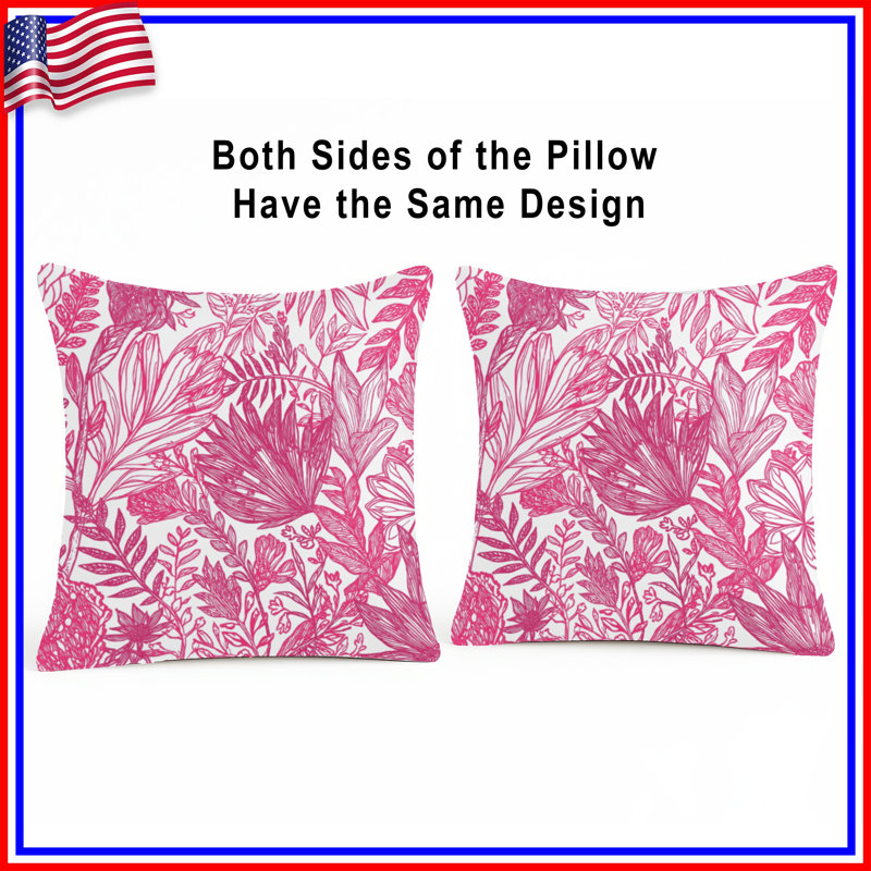 Coussins roses, 20 po x 20 po
