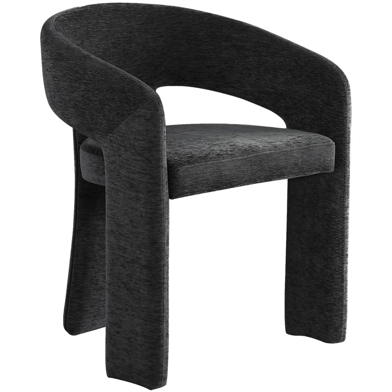 Hollerman Rendition Dining Chair, Black Polyester Fabric