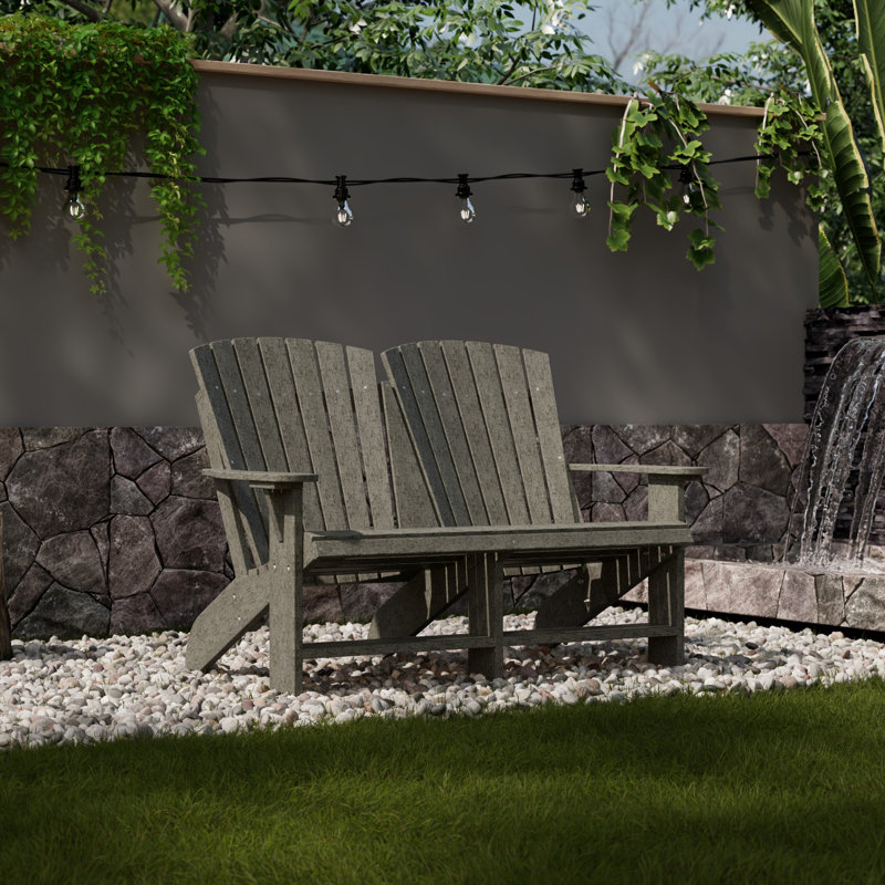 Heritage Double Adirondack Chair, Dark Gray