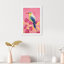 Oiseau coloré dans un jardin, impression encadrée pour le salon-70291407-70291408