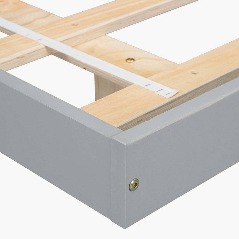 Lit plateforme avec lumières DEL Barcroft, Très grand, gris