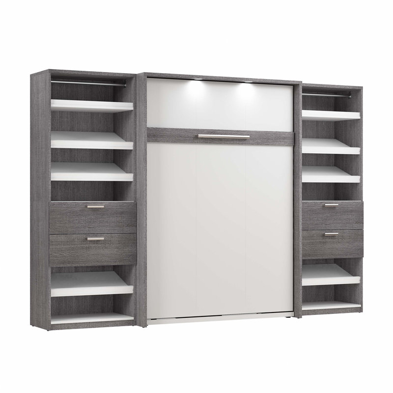 Osterman Murphy Bed, Full, Bark Gray