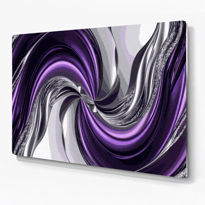 Gradient Abstract 70 Purple Metal Wall Art
