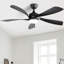 Ventilateur de plafond moderne de 52 pouces avec moteur à courant continu réversible à télécommande 3 pales à intensité variable de 5 couleurs avec lumière DEL pour la maison-222118990-222118988