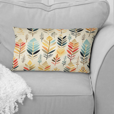 Ivoire Boho Accents - Coussin décoratif abstrait Coral Reef multicolore azur - Coussin décoratif
