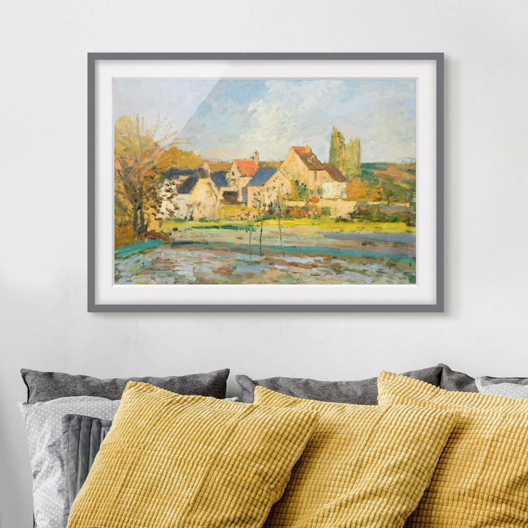 Poster Landschaft bei Pontoise in der Nähe der Tränke von Camille Pissarro