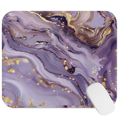 Abstract Lavender Amethyst Geode III Crystals Geode Modern Gaming Cute Office Laptop Desk Pad Gift Mat Square Rectangle Non-Slip Mousepad