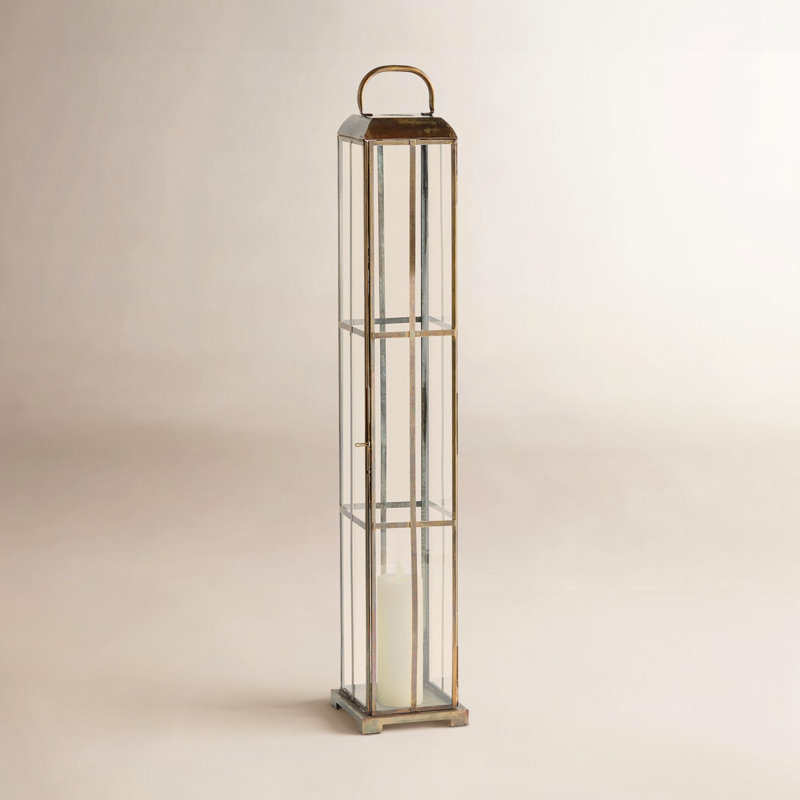 Castanon Iron Floor Lantern, 27.5" H x 4.75" W x 4.75" D
