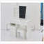 Ensemble de coiffeuse de maquillage avec tiroir à gauche, tabouret rembourré, très grand miroir coulissant, rangement multi-couches grande capacité, ensemble de coiffeuse élégant et fonctionnel-130378328