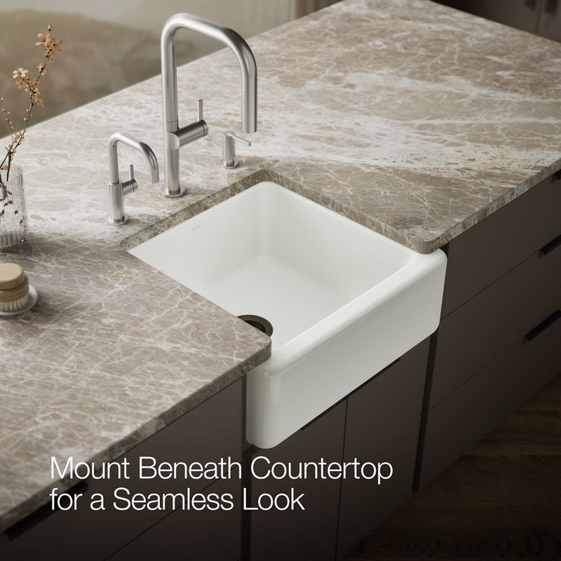Whitehaven® Self-Trimming 23.5"L x 21.5625"W Farmhouse Kitchen Sink, Dune