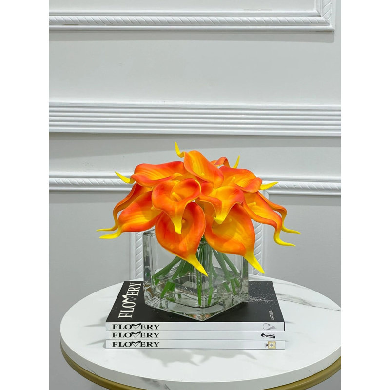 Orange Fall Real-Touch Calla Lily Arrangement