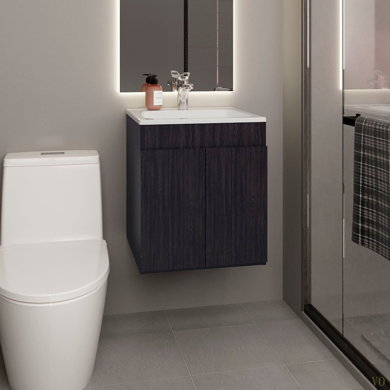 Meuble-lavabo de salle de bain H 20,8 po, 2 portes - Salle de bain