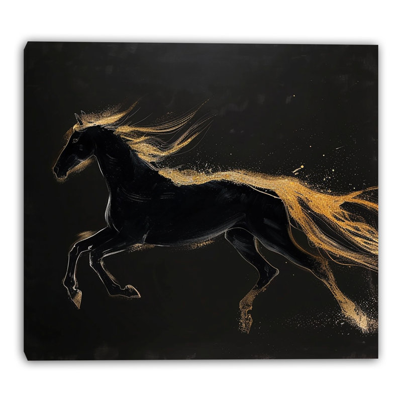 «Golden Gallop», art mural sur toile tendue, L 12 po x H 12 po x P 1 po