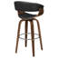 Tabouret de bar pivotant en noyer et noir avec conception ergonomique et pivotant à 360 degrés pour une assise confortable et un bar élégant-70623177