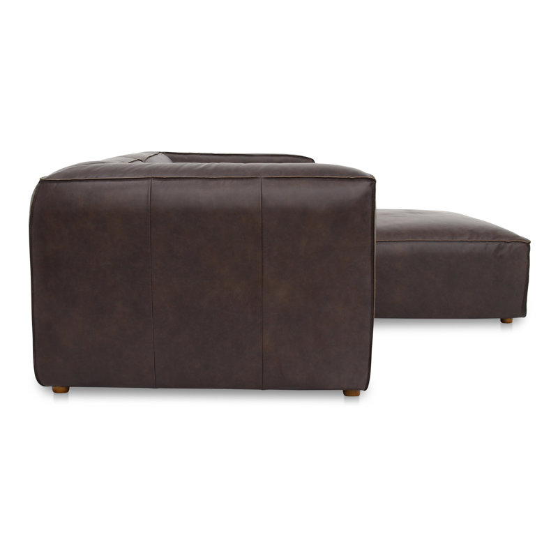 Foley 3 - Genuine Leather Modular Sectional, Espresso Brown Top Grain Leather