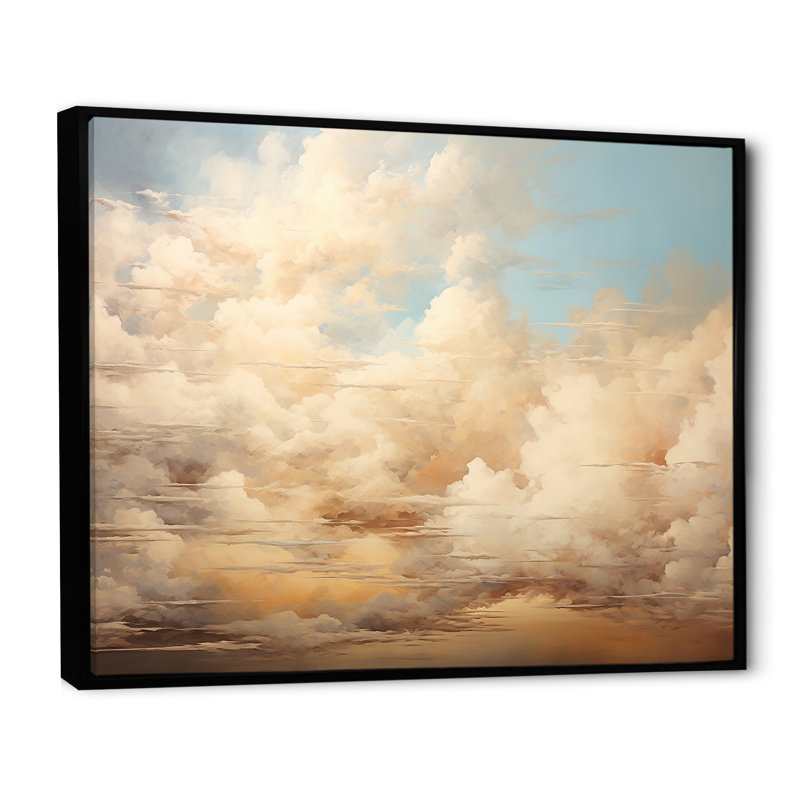 «Beige minimalisme», impression sur toile, H 24 po x l 32 po x P 1 po, Cadre flottant noir