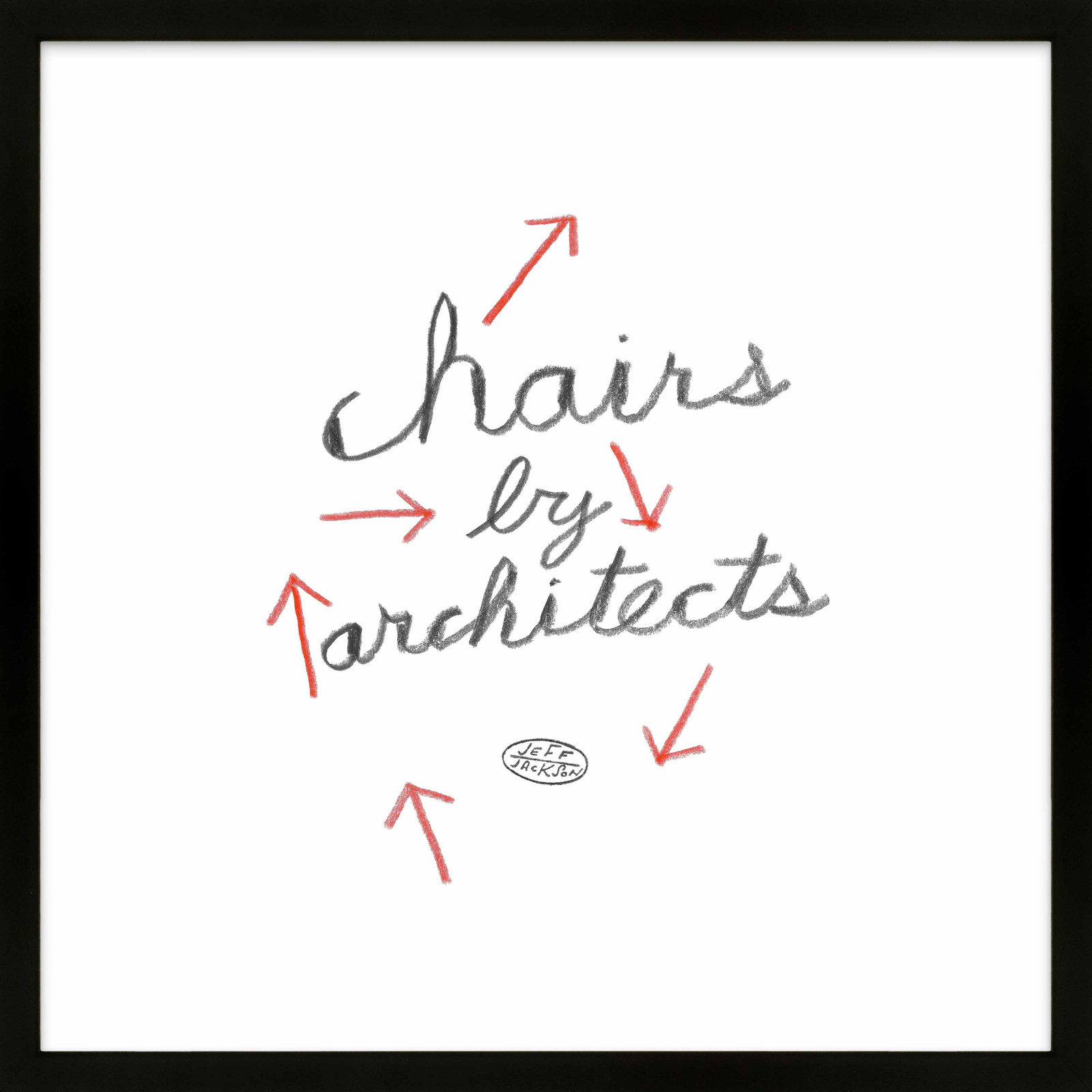 Chairs By Architects by Jeff Jackson, Black Single Structure Framed Paper, 30" H x 30" W x 1.25" D