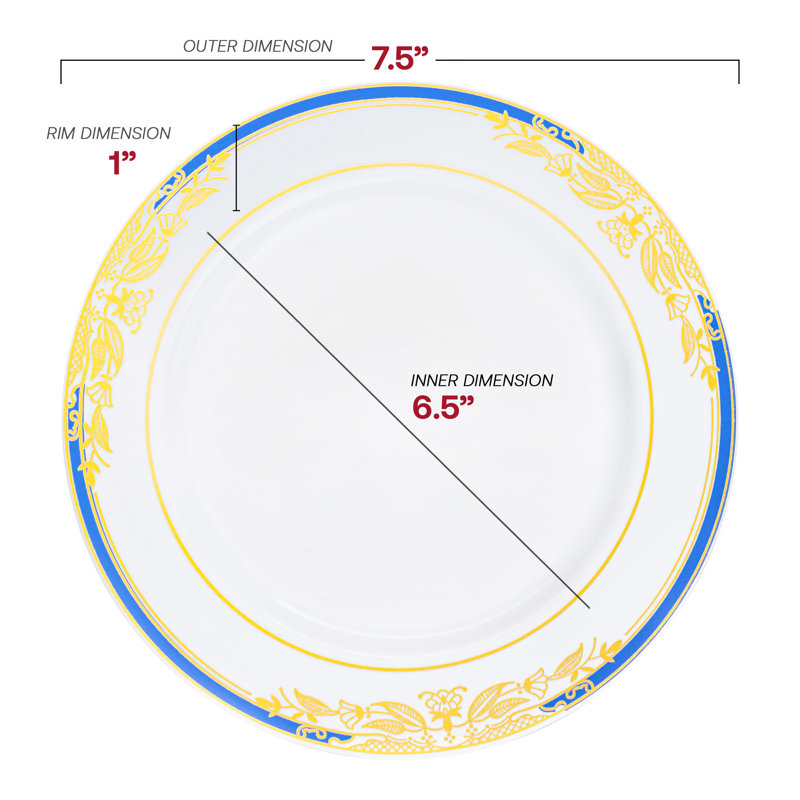 Disposable Plastic Salad Plates With Harmony Rim For 120 Guests