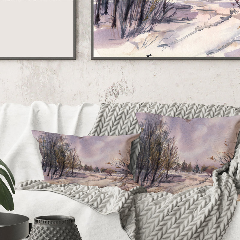 Housse de coussin carrée et insert Winter Landscape, 18" x 18"