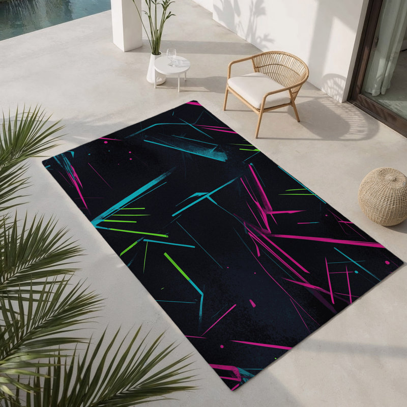 Fluorescent Threads Indoor And Outdoor Area Rug, Rectangle 3' x 5'